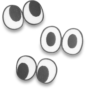 Assorted Googly Eyes Black White PNG Image