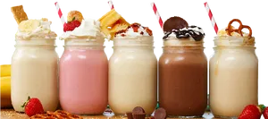 Assorted Gourmet Milkshakes PNG Image