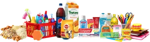 Assorted Grocery Itemsand Household Products PNG Image