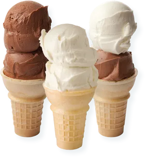 Assorted Ice Cream Cones PNG Image