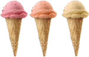 Assorted Ice Cream Cones PNG Image