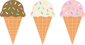 Assorted Ice Cream Cones PNG Image