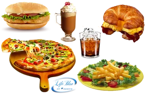 Assorted Junk Food Items PNG Image