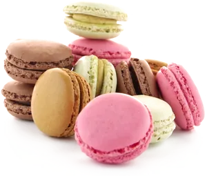 Assorted Macarons Display PNG Image