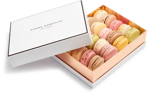 Assorted Macaronsin Designer Box PNG Image