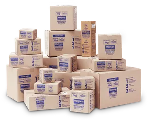 Assorted Mailman Parcel Boxes PNG Image