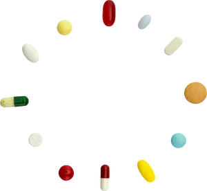 Assorted Medications Scatteredon Gray Background PNG Image