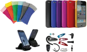 Assorted Mobile Accessories Collection PNG Image