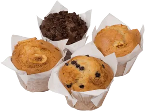 Assorted Muffins Top View.png PNG Image