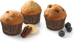 Assorted Muffins Variety PNG Image