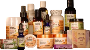 Assorted Natural Skincare Products PNG Image