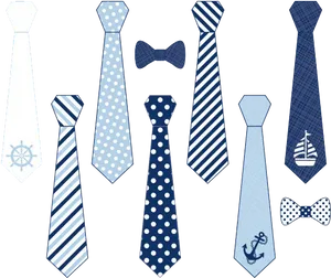 Assorted Nautical Ties Collection PNG Image