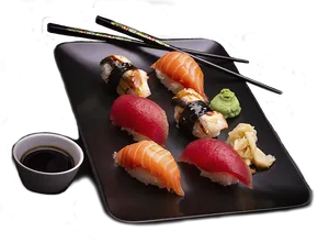 Assorted Nigiri Sushi Platter PNG Image