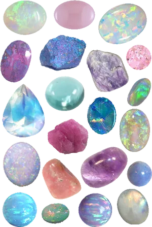 Assorted Opal Gemstones Collection PNG Image