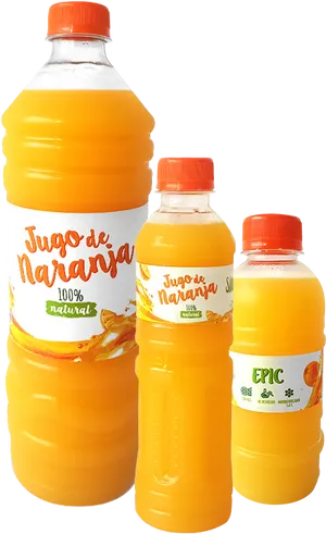 Assorted Orange Juice Bottles PNG Image