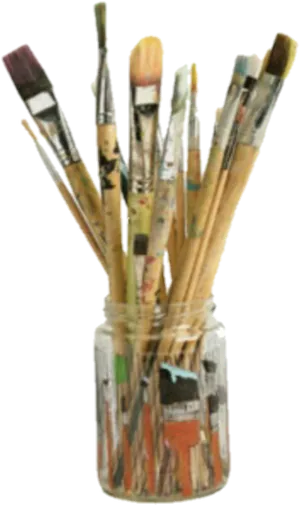 Assorted Paintbrushesin Jar PNG Image