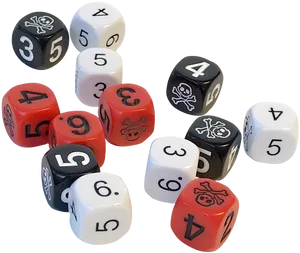 Assorted Pirate Themed Dice PNG Image