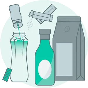 Assorted Plastic Packaging Illustration PNG Image