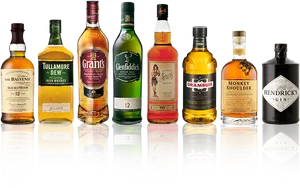 Assorted Premium Spirits Collection PNG Image