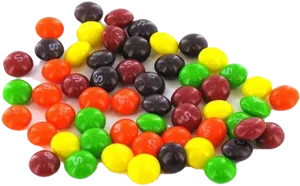 Assorted Skittles Candy Pile PNG Image