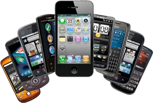 Assorted Smartphones Collection PNG Image