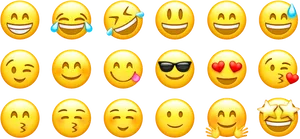 Assorted Smiley Face Emojis PNG Image