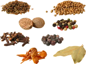 Assorted Spices Collection PNG Image