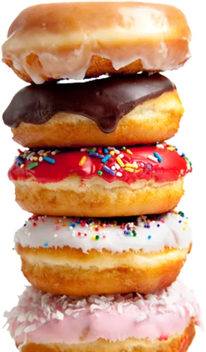 Assorted Stacked Donuts PNG Image