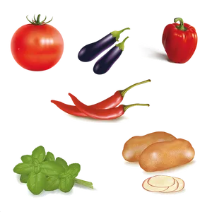 Assorted Vegetables Vector Illustration PNG Image