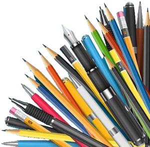 Assorted Writing Instruments PNG Image