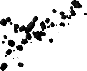 Asteroid Belt Space Rocks PNG Image