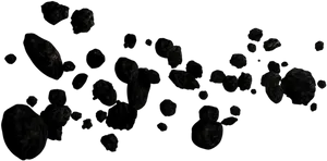 Asteroid Field Silhouettes PNG Image