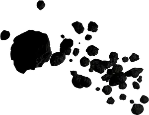 Asteroid Field Space Rocks PNG Image