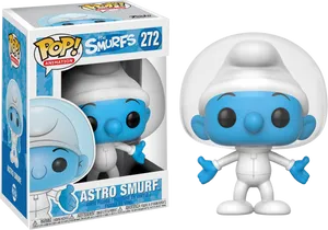 Astro Smurf Funko Pop Vinyl Figure PNG Image