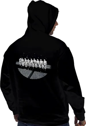 Astronauts Queue Hoodie Design PNG Image