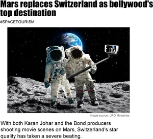 Astronauts_ Taking_ Selfie_ On_ Moon PNG Image