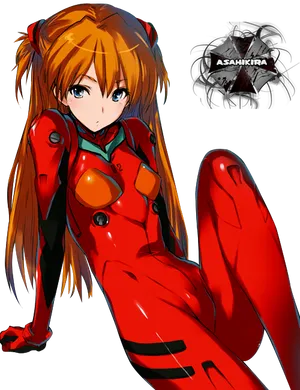 Asuka Langley Evangelion Pilot PNG Image