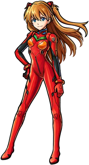 Asuka Langley Plugsuit Pose PNG Image