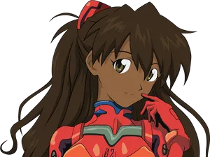 Asuka Langley Smiling Evangelion PNG Image