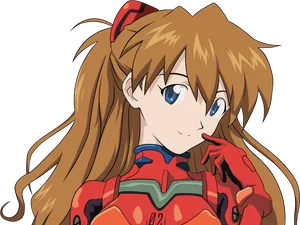 Asuka Langley Smiling Evangelion PNG Image