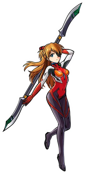 Asuka Langley Soryu Plug Suit Pose PNG Image