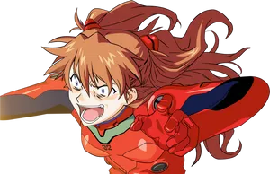 Asuka Langleyin Action PNG Image