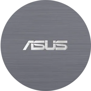 Asus Logo Brushed Metal Background PNG Image