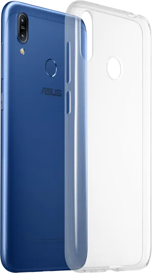 Asus Smartphonewith Clear Case PNG Image