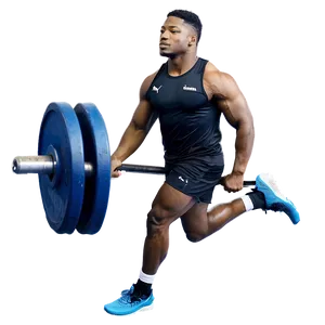 Athlete Performing Deadlift Exercise PNG Image