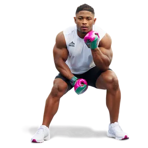 Athletic Man Boxing Gloves Pose PNG Image