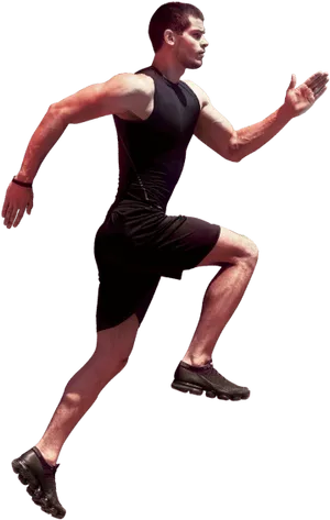 Athletic Man Performing Lunge Exercise PNG Image