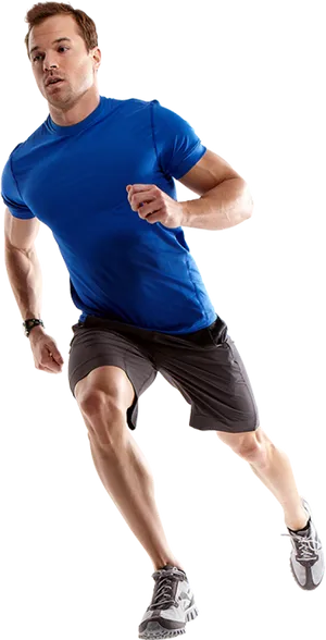 Athletic Man Running Action Pose PNG Image