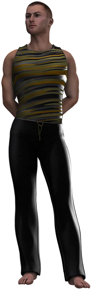 Athletic Man Standing Pose PNG Image