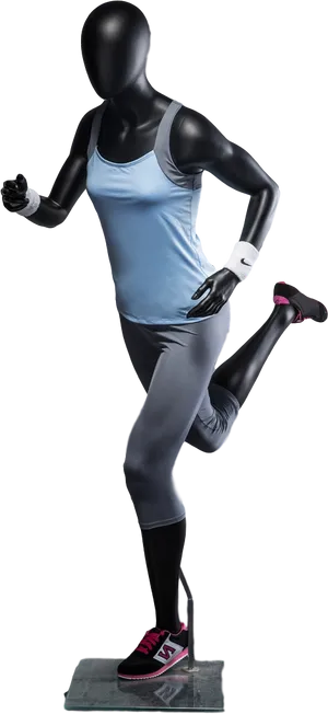 Athletic Mannequin Running Pose PNG Image